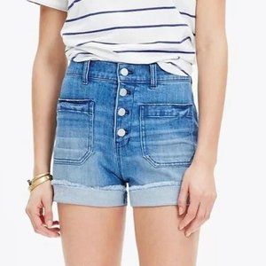 Madewell High Rise Button Front Denim Shorts 24